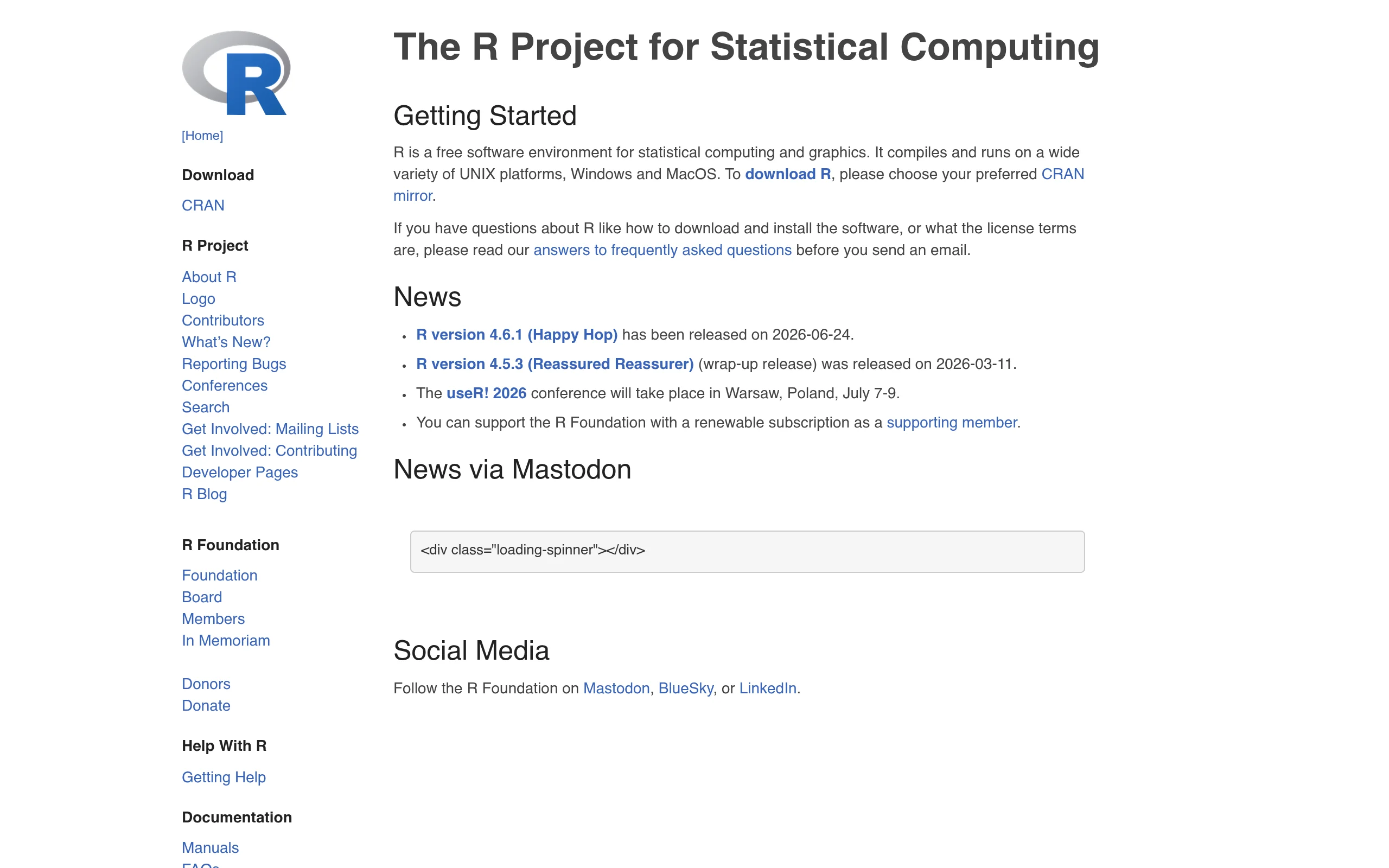 R Project官网截图 - 数据统计类医学工具使用界面