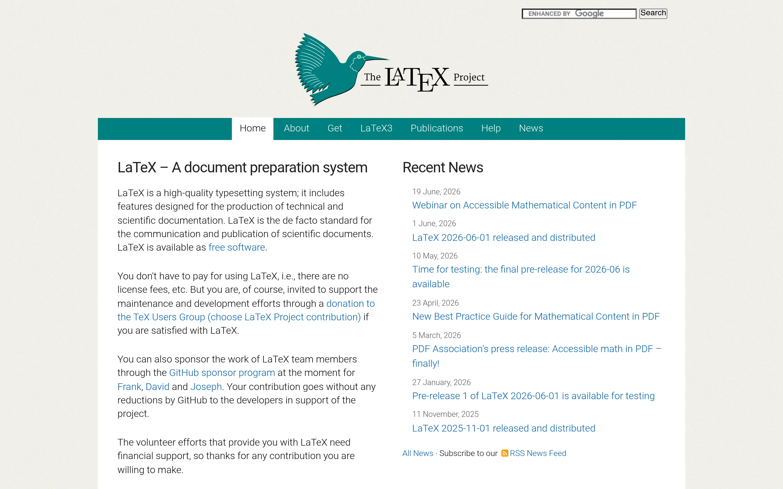 LaTeX Project官网截图 - 开源工具类医学工具使用界面