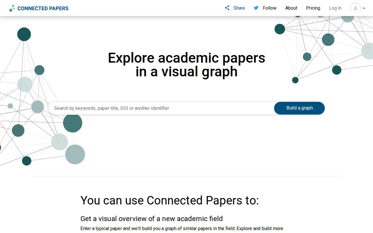 Connected Papers官网截图 - 医学工具类医学工具使用界面